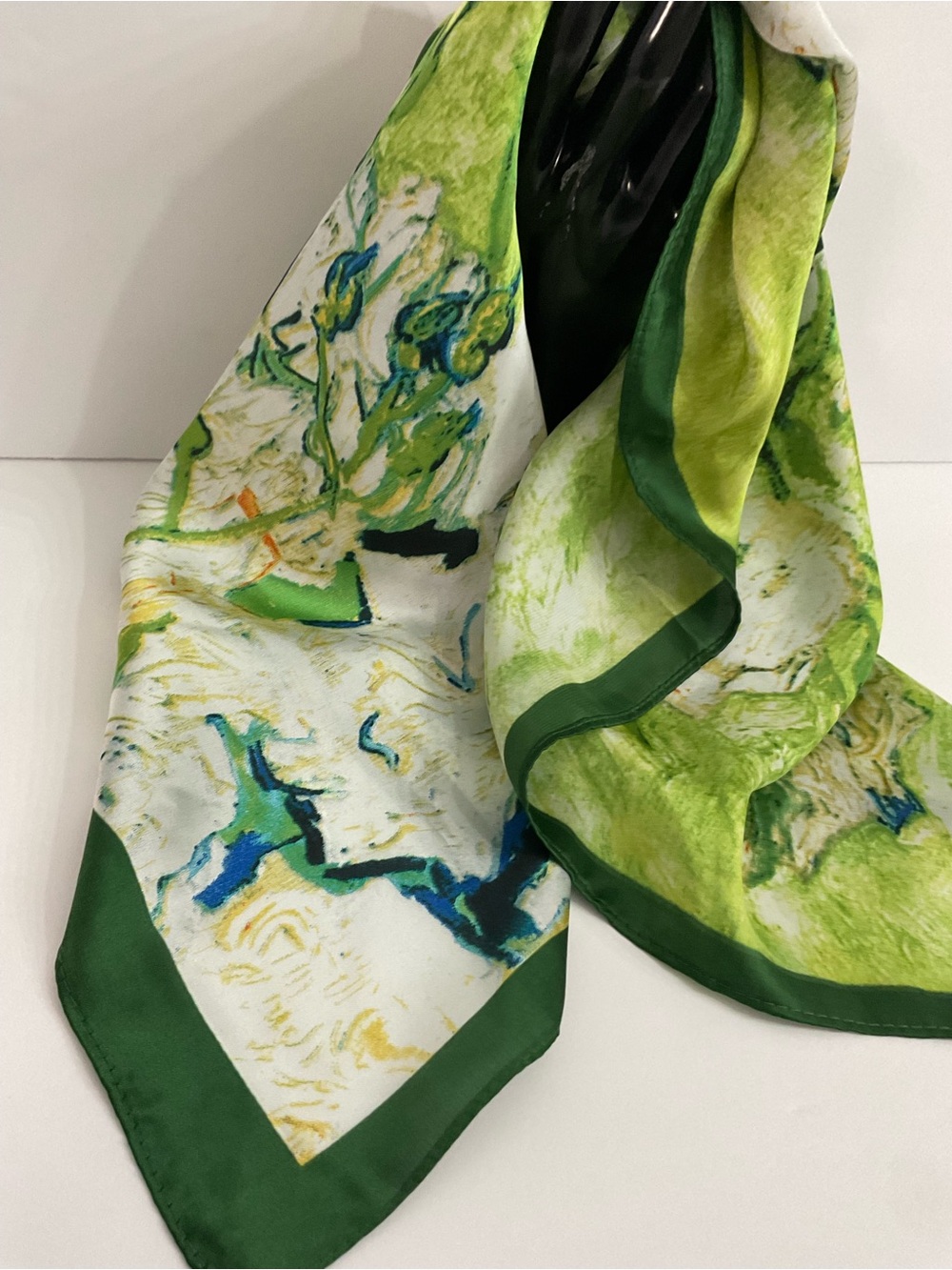 Green Floral Fashion Scarf Square - Picture 2 of 7